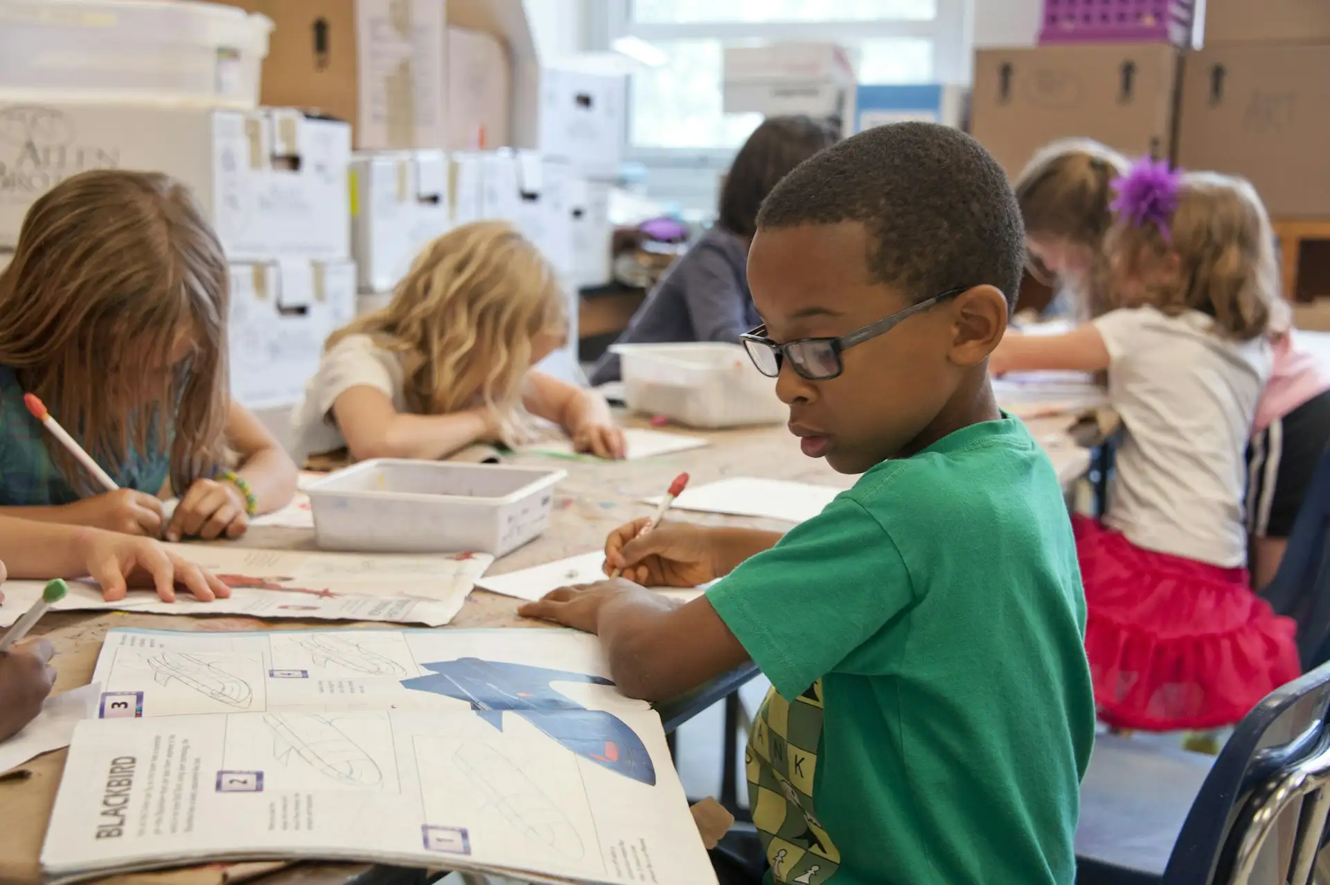 Students engaged in an inquiry-led lesson